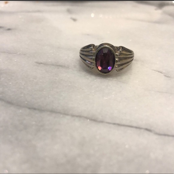Vintage Amethyst Oval Faceted Silver Ring,sz 6, 7, 8 or 10 - Picture 4 of 9